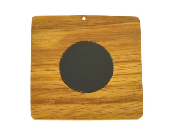 Pingente quadrado louro/chifre marchetado - 5.6 cm (FB-578)